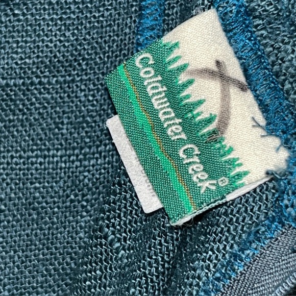 Vintage Coldwater Creek Linen Rayon Maxi Skirt Teal Size Large - Picture 7 of 9